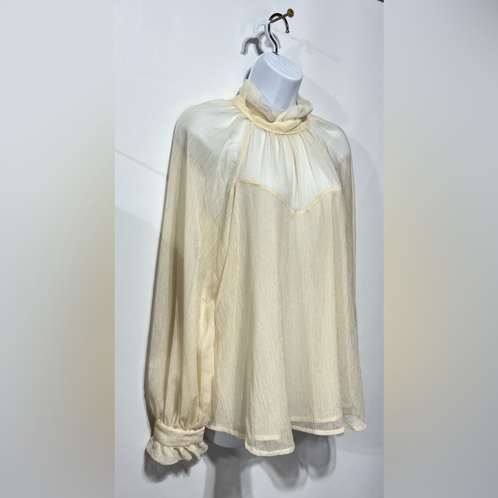 BLU Pepper Women’s Cream Blouse Size Large New With Tags - Picture 5 of 11